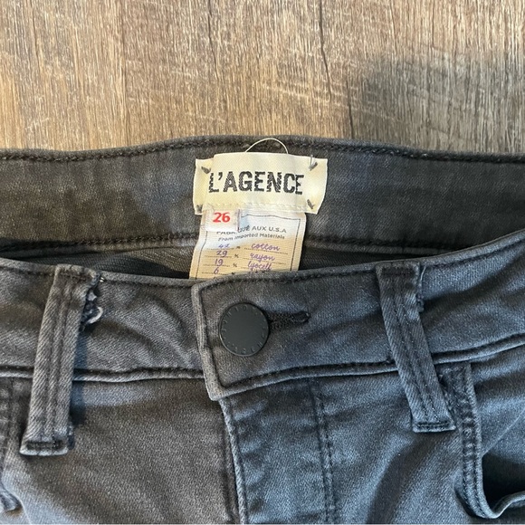 L’Agence High Waisted Skinny Jeans Super Stretch Size 26 in Dark Grey - Picture 4 of 5